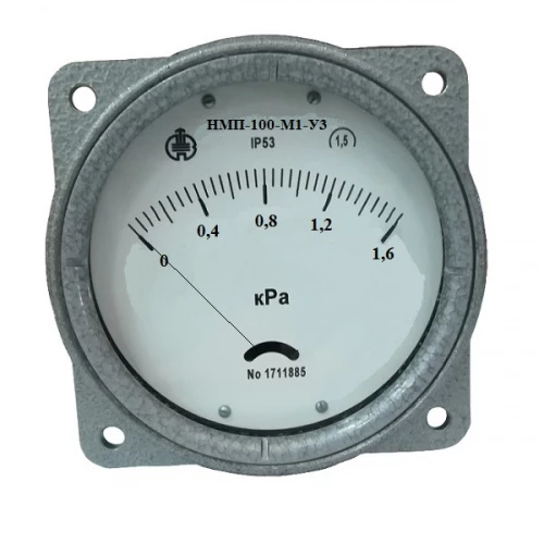 ДНМ-100 +0,6 кПа-2,5-У3 ФОШ  2х"ерш" под шланг ф8мм УТ000006997